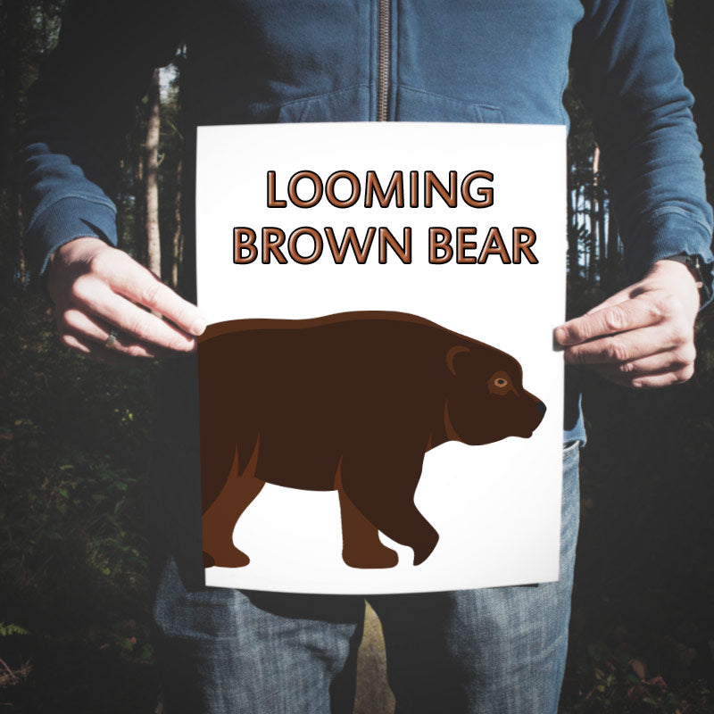 Looming Brown Bear Vector Design – Digital Download File