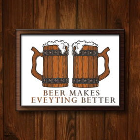 Wooden Beer Mugs Vector Art