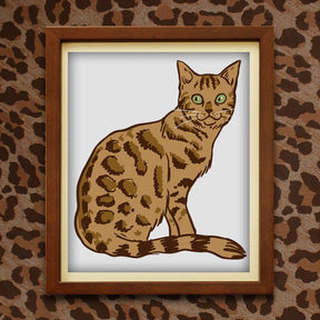 Gorgeous Bengal Cat Vector Art