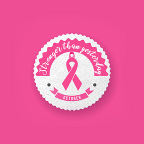 Stronger Than Yesterday Breast Cancer Ribbon Vector Art