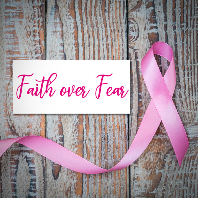 Faith over Fear Breast Cancer Vector Art