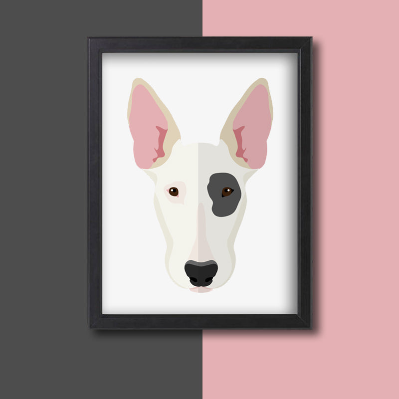 Spotted Bull Terrier Face Vector Art