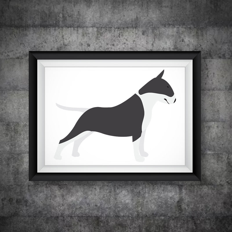 Bull Terrier Side View Vector Art