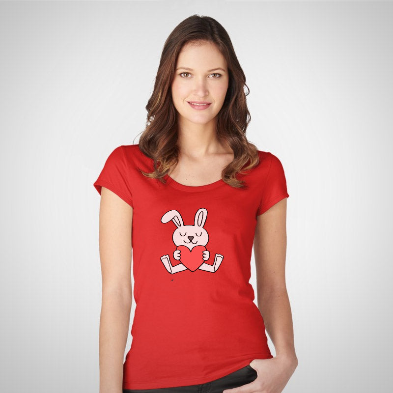 Heart Holding Bunny Vector Art