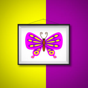 Attractive Purple Butterfly Vector Art