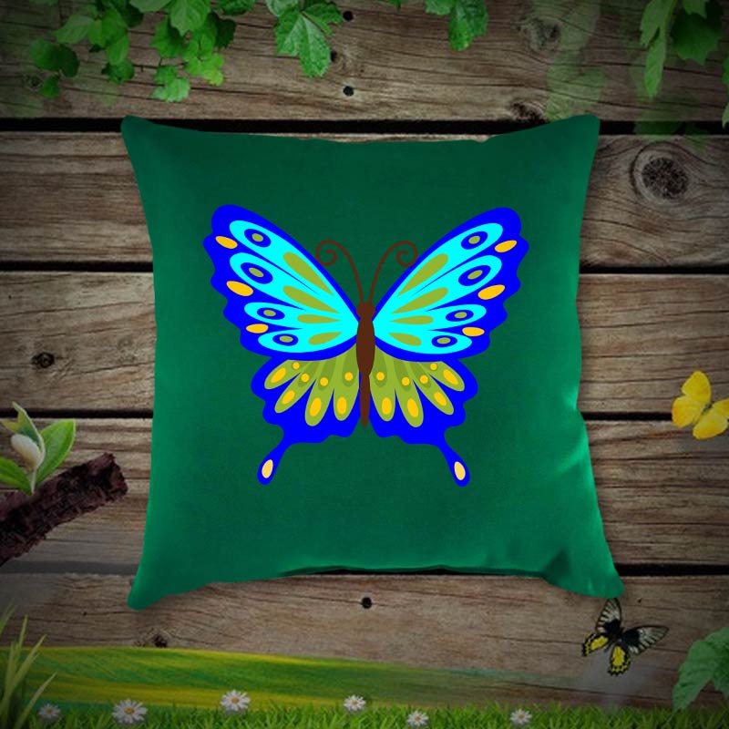 Intricate Blue Butterfly Vector Art