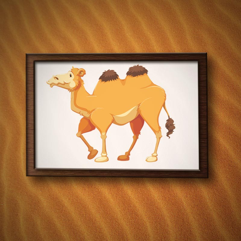 Cartoonish Bactrian Camel Vector Art