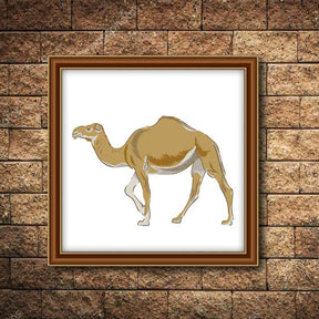 Walking Dromedary Camel Vector Art