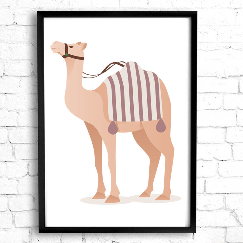 Exquisite Saddled Camel Vector Art