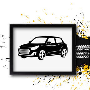 Mini Cooper Car Silhouette Art