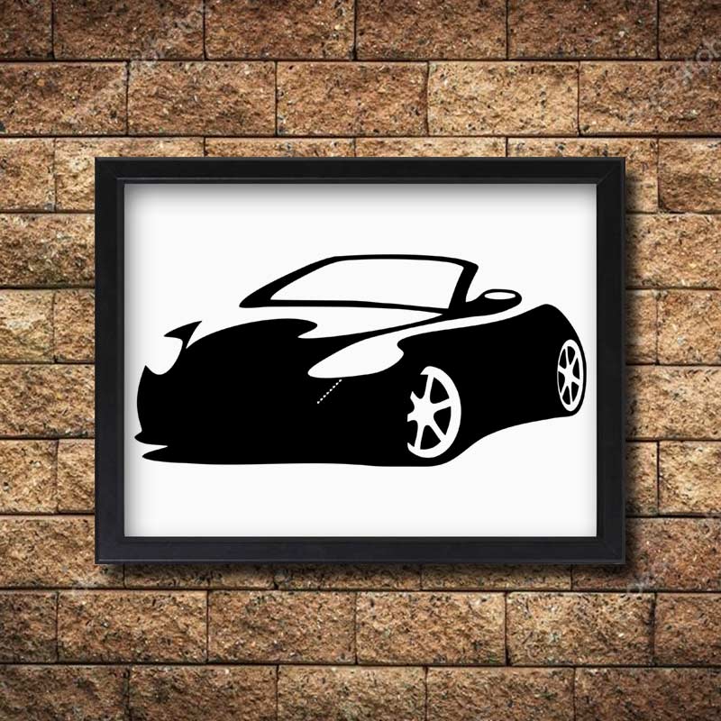 Cabrio Car Silhouette Art