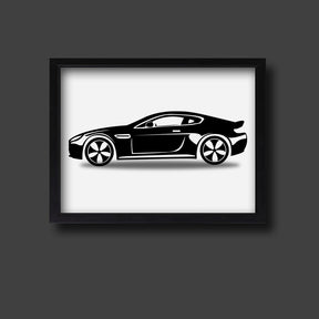 Sports Car Silhouette Art