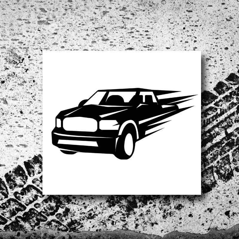 Fast Moving Pickup Silhouette Art
