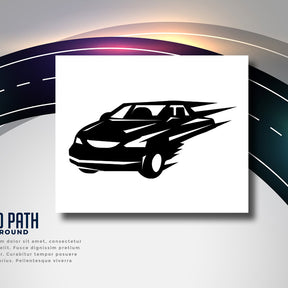 Fast Moving Sedan Silhouette Art