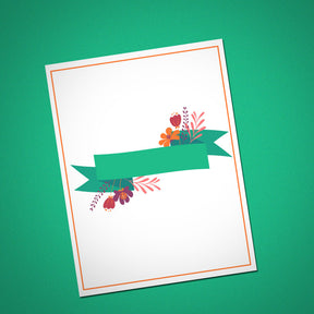 Exquisite Flower Ribbon Banner Vector Art