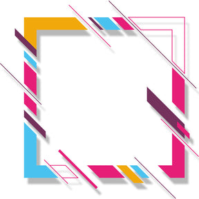 Funky Multicolored Lines Frame Banner Vector Art