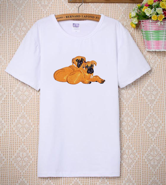 Twin Boxers Embroidery Design