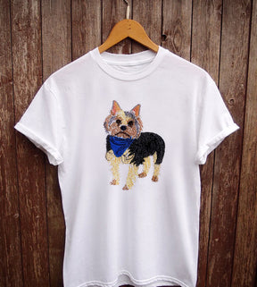 Yorkie Embroidery Design