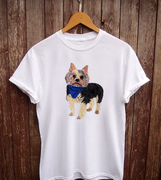 Yorkie Embroidery Design