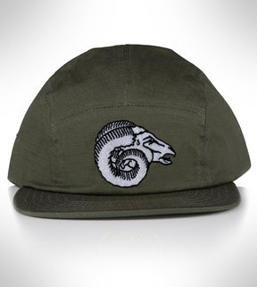 Monotone Ram Skull Embroidery Design