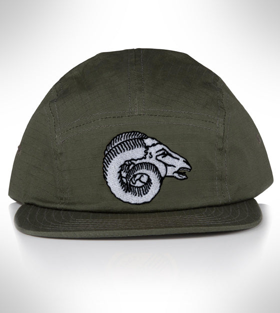 Monotone Ram Skull Embroidery Design
