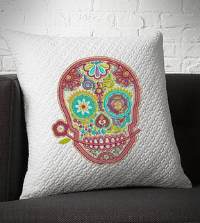 Wacky and Colorful Skull Digital Embroidery Design