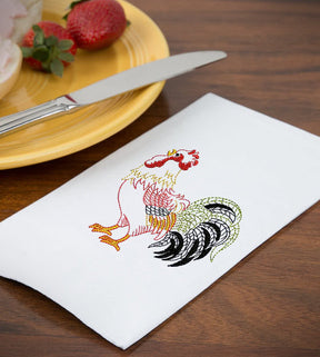 Colorful Pulsating Cockerel Embroidery Design