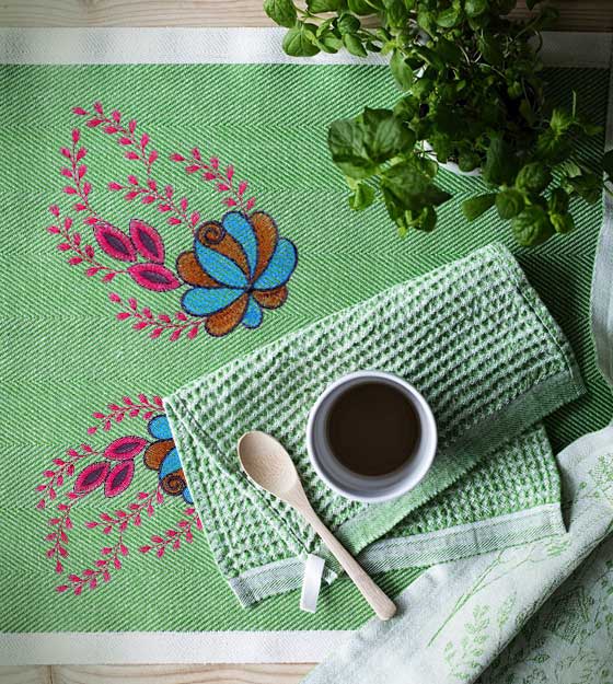 Delicately Beautiful Leaves and Flower Embroidery Design