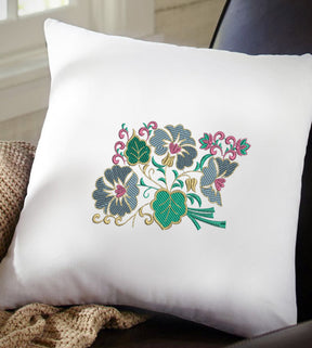 Colorful Leaves and Flower Embroidery Design