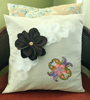 Pastel Colored Flower Quilting Embroidery Design