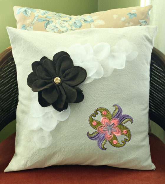 Pastel Colored Flower Quilting Embroidery Design