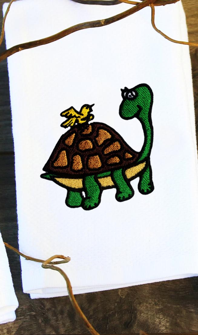 Turtle and a Bird Machine Embroidery Design