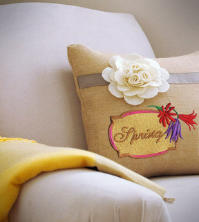 Spring Floral Label Embroidery Design