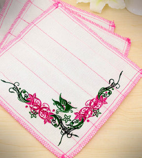 Floral Corner Embroidery Design