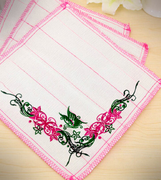 Floral Corner Embroidery Design