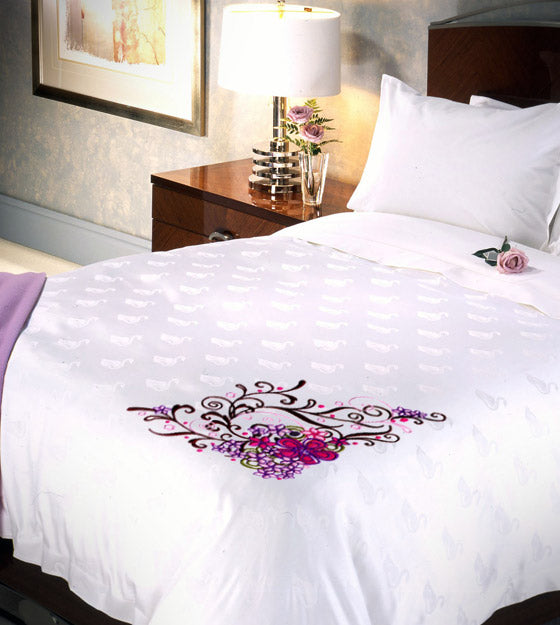 Pink Floral Vines Embroidery Design