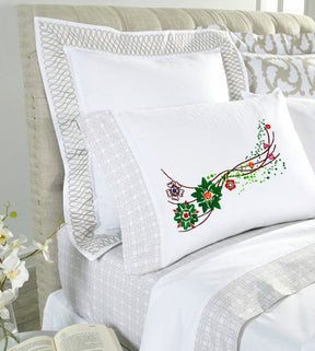 Appealing Green Flower Vines Embroidery Design