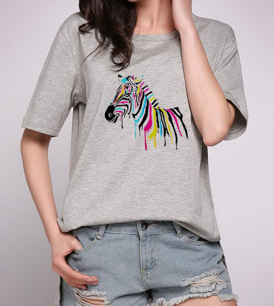 Rainbow Zebra Embroidery Design