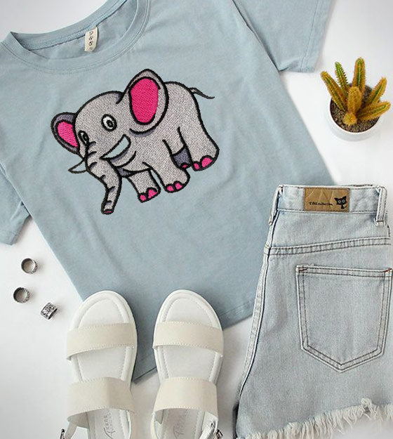 Cute Baby Elephant Embroidery Design