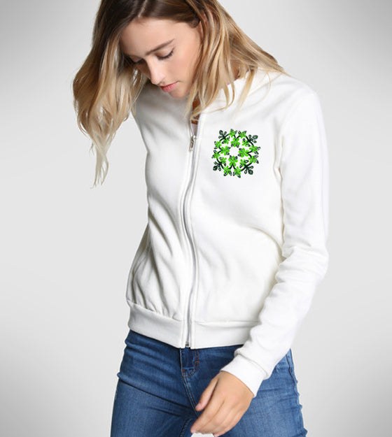 Green Floral Vines Embroidery Design