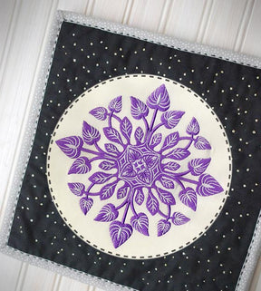 Purple Geometric Leaf Mandala Embroidery Design