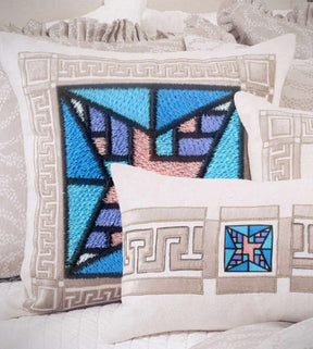 Stellar Geometric Square Embroidery Design