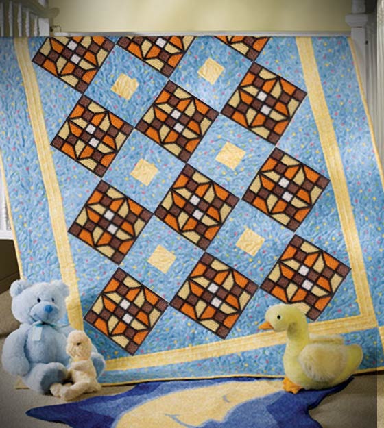 Brown & Orange Geometric Pattern Embroidery Design
