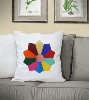 Multicolored Decagon Geometric Pattern Embroidery Design