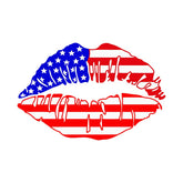 American Flag Inspired Lips Vector