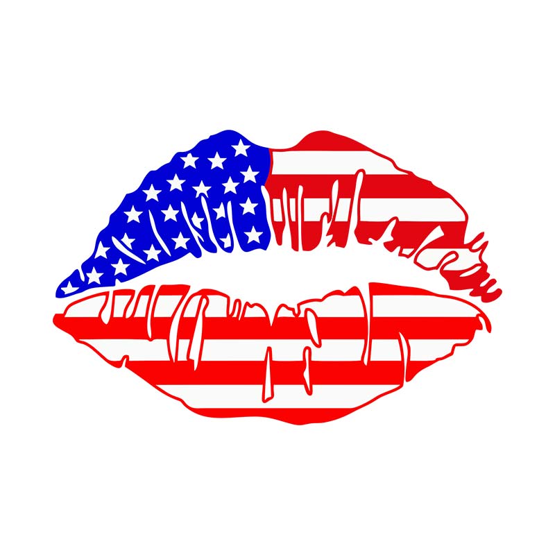 American Flag Inspired Lips Vector