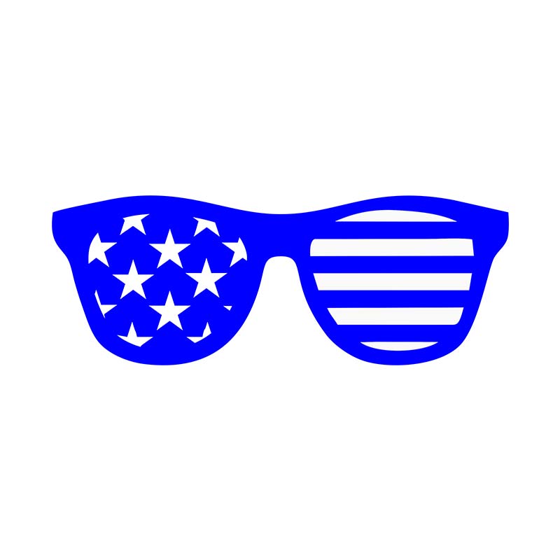 Blue American Glasses Vector Art