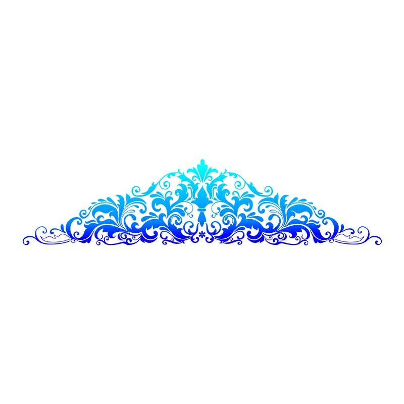 Blue Accented Intricate Border Vector Art