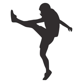 Football Playing Kicking Off Silhouette Art