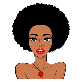 Succulent Lips African American Afro Woman Vector Art